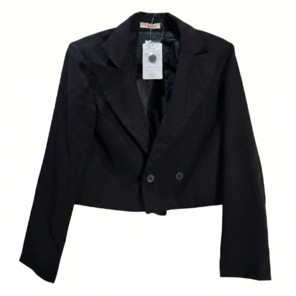 NWT | Kirundo Cropped Black Blazer | Double Button Detail | Size Small